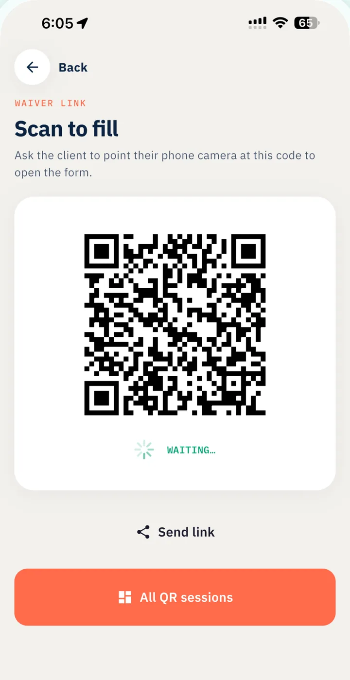 QR code for the diver’s own phone
